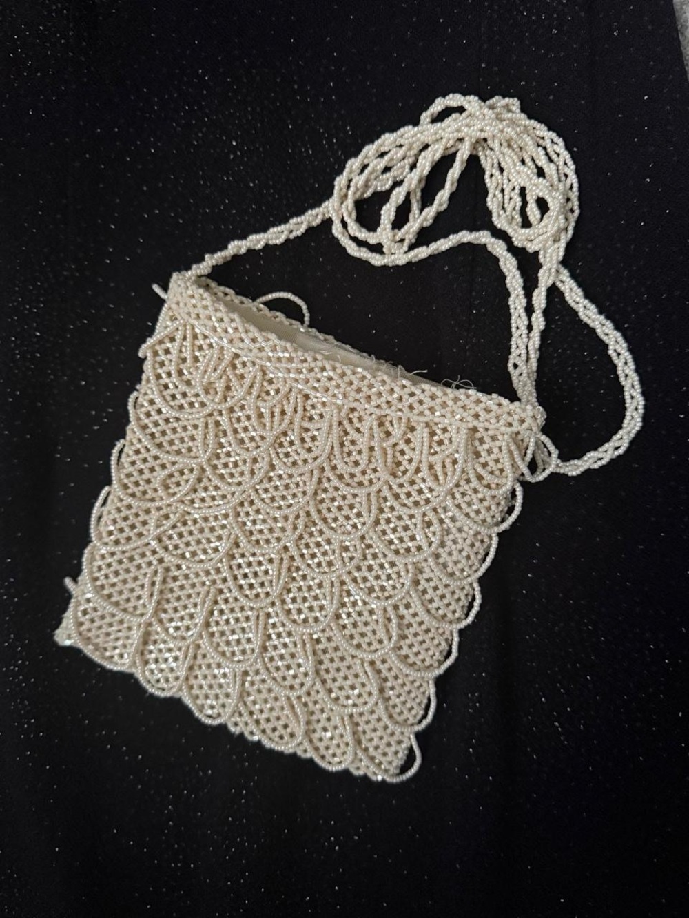 La Regale Pearl-Beaded Crossbody Bag - Ivory Beaded Evening Purse